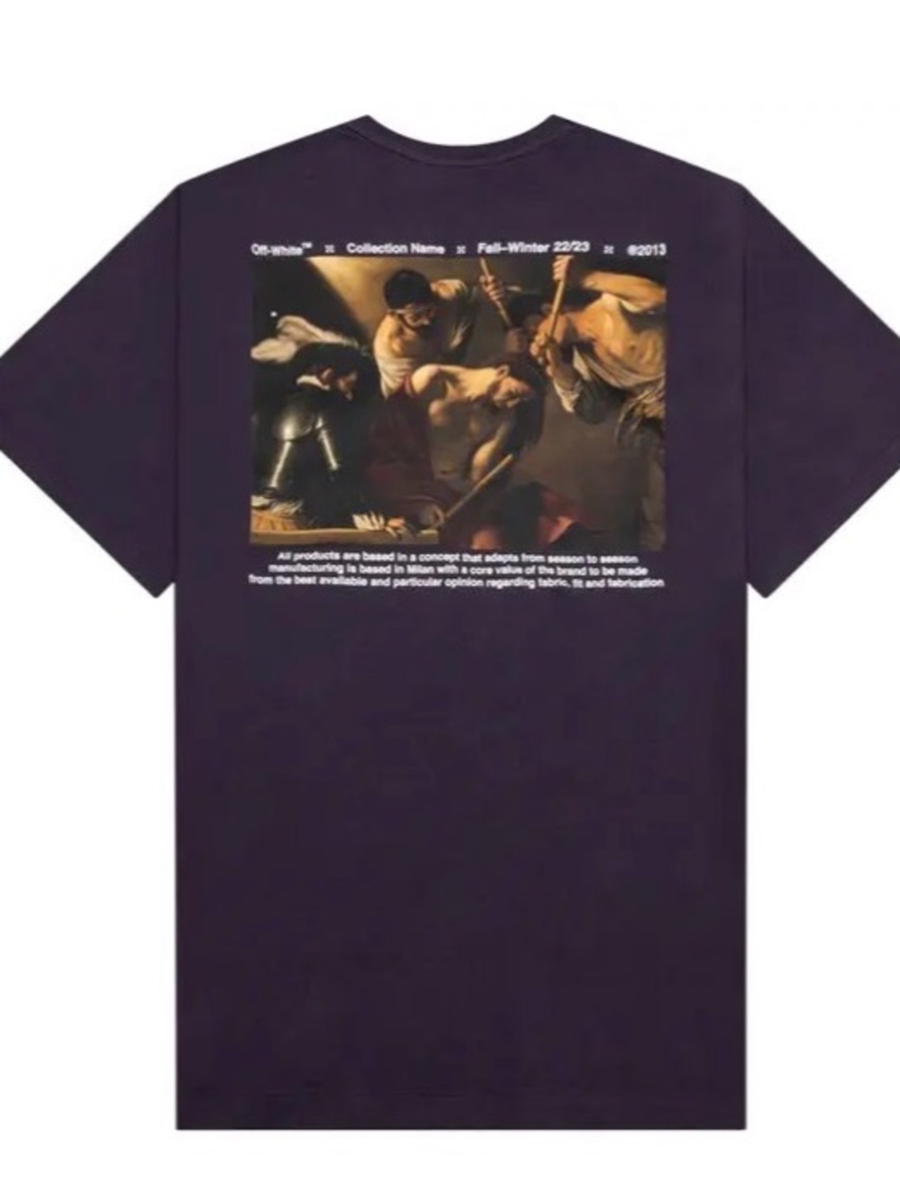Off-White Caravaggio Crowning Black/Purple Seasonal Short-Sleeve T-Shirt